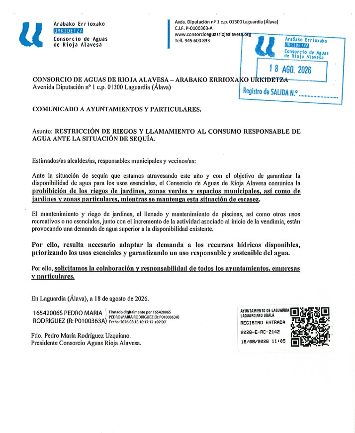 RESTRICCIONES AGUA