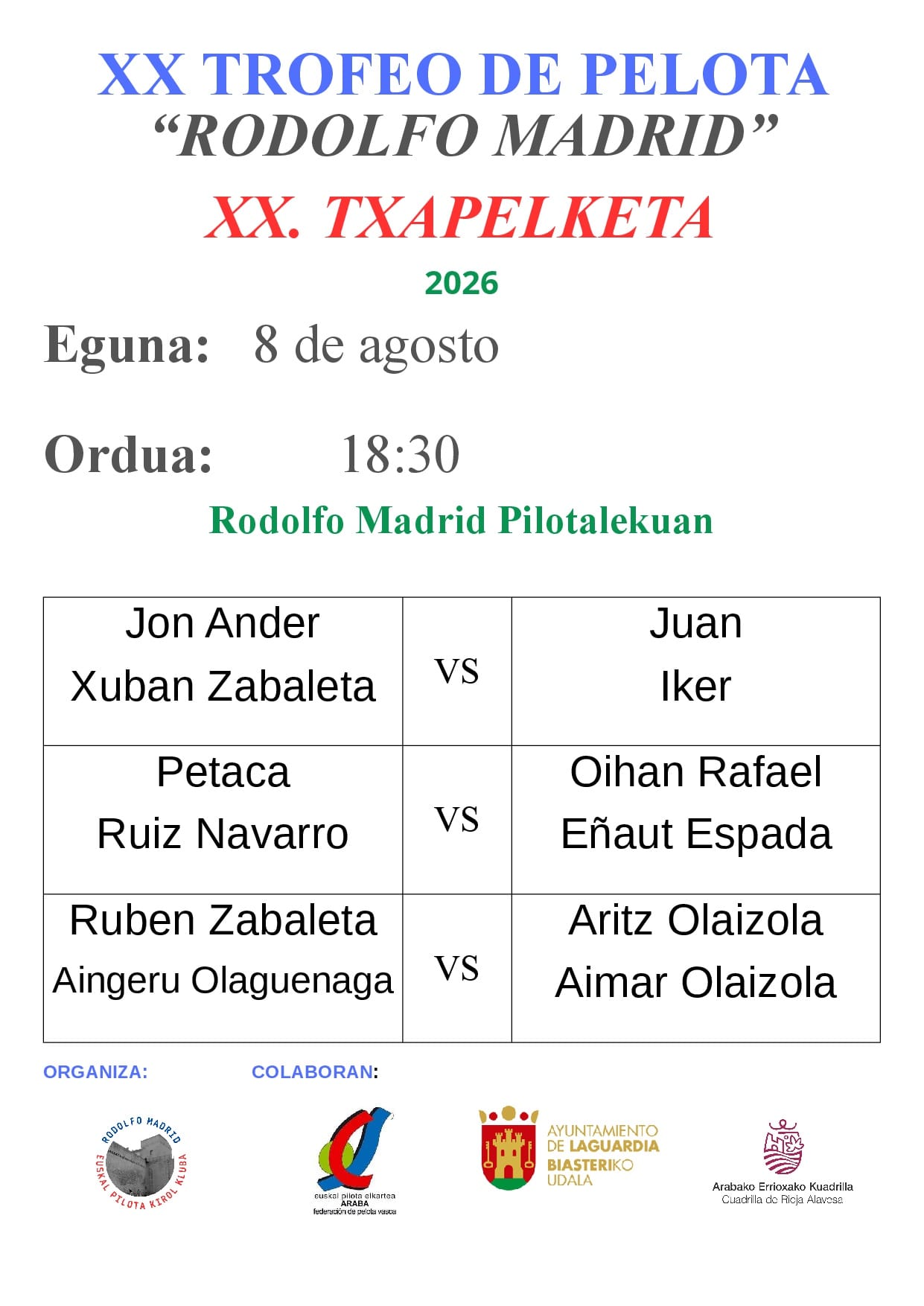 pelota 8 agosto
