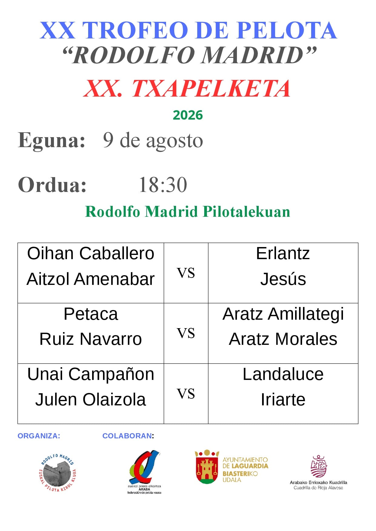pelota 9 agosto