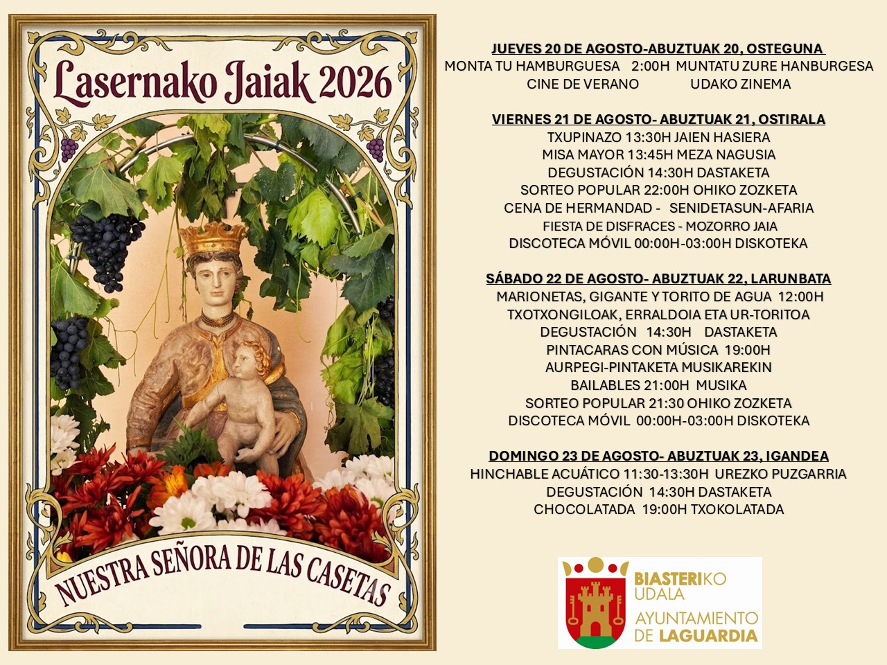 CARTEL LASERNA FIESTAS 2026