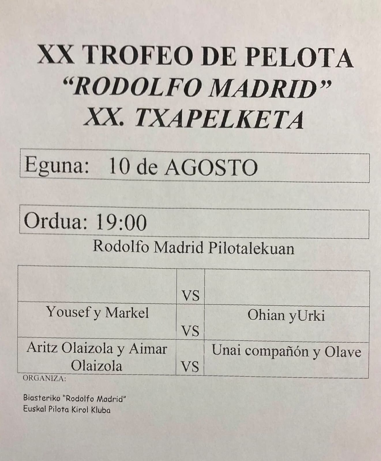 PARTIDO DE PELOTA