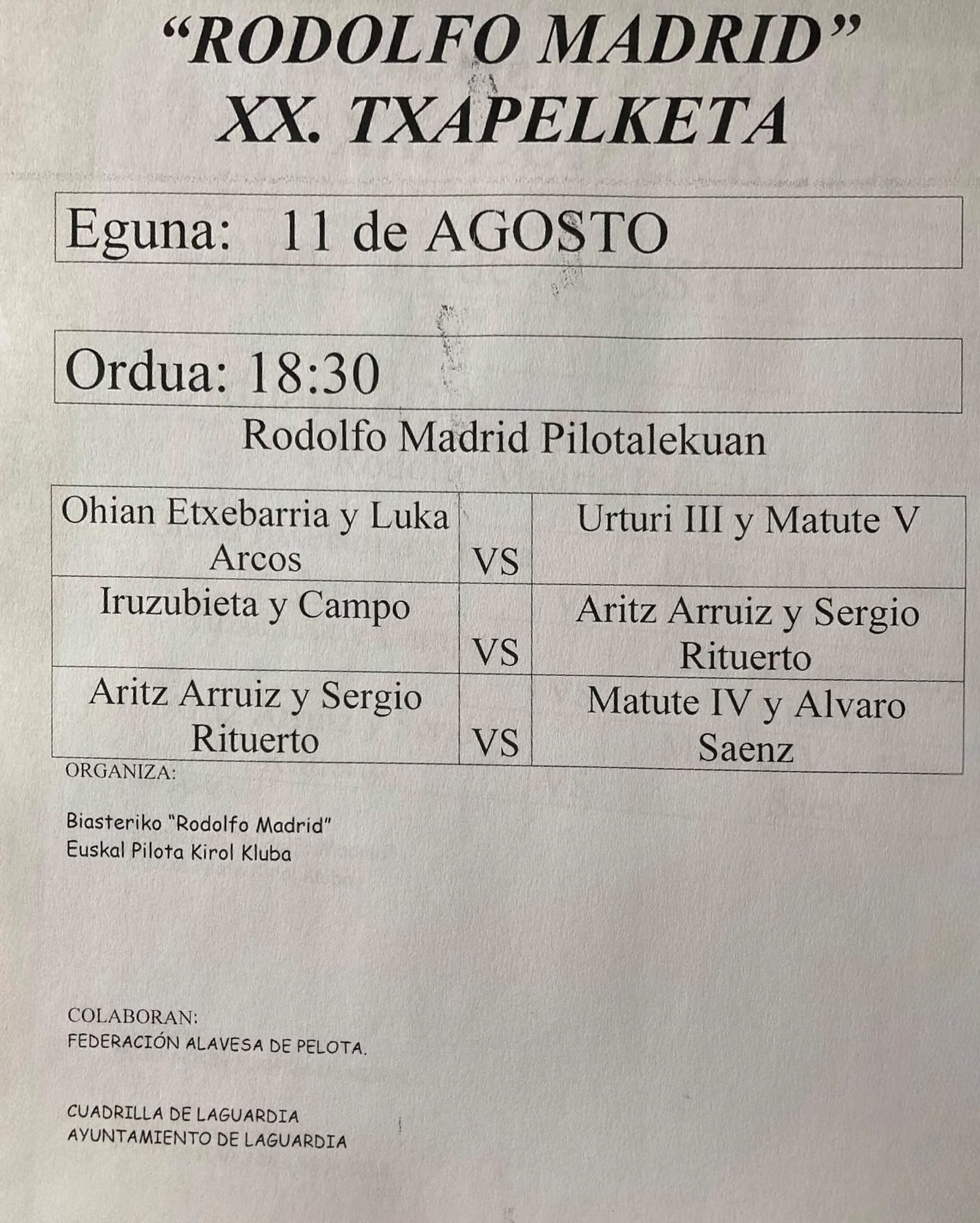 PELOTA 11 AGOSTO