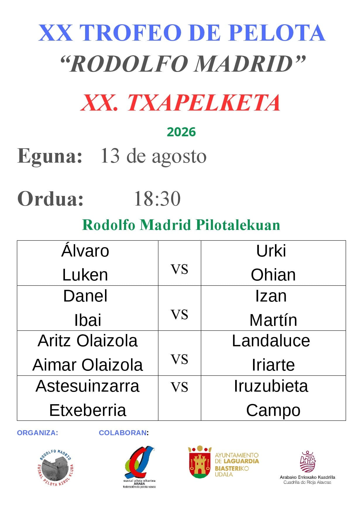 PELOTA 13 AGOSTO